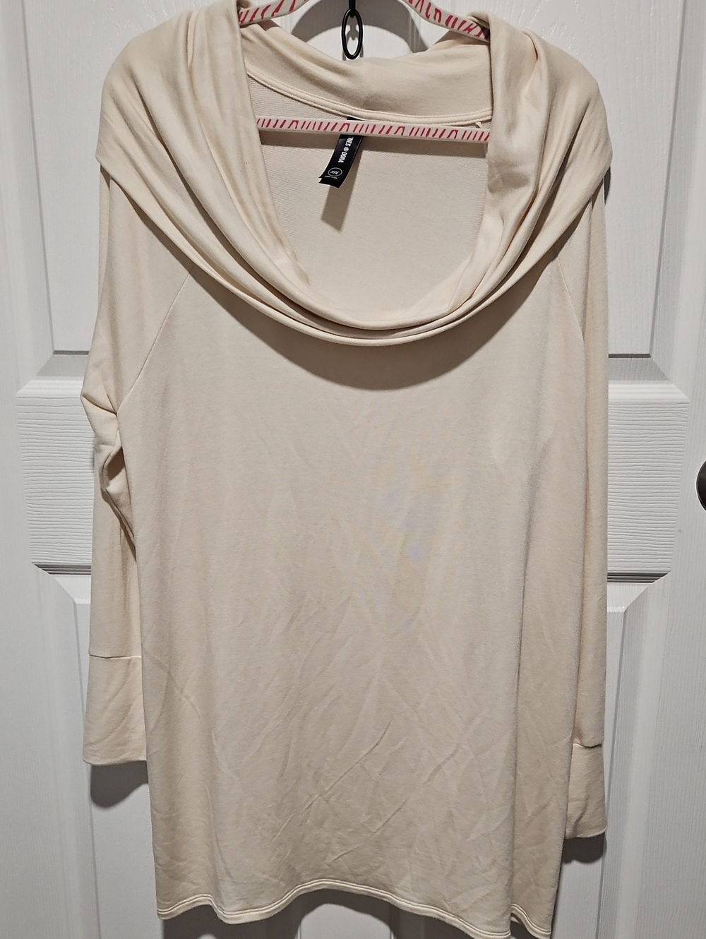Agnes & Dora Cream Cowl Neck Top XXL Made In USA